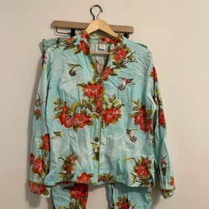 BedHead three piece blue hummingbird pajama set